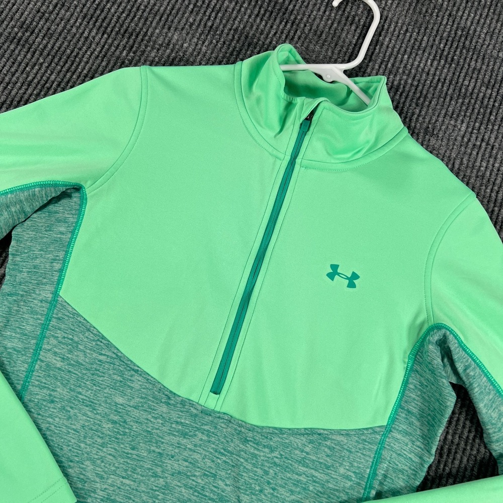 Under Armour Pullover Shirt Womens Medium Green Long Sleeve Performance Active